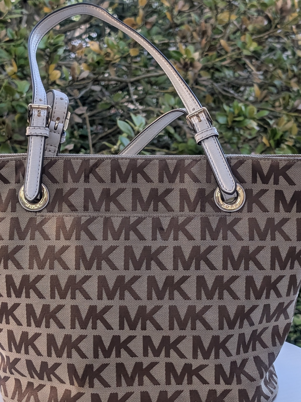 Michael Kors Brown MK Logo Tote Bag